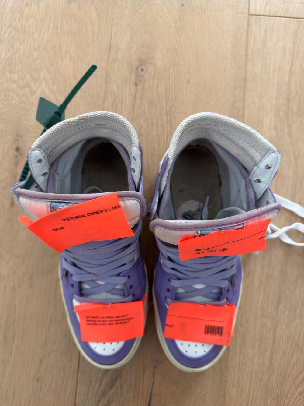 Off-White Purple and White Women’s Sneakers - Picture 8 of 8